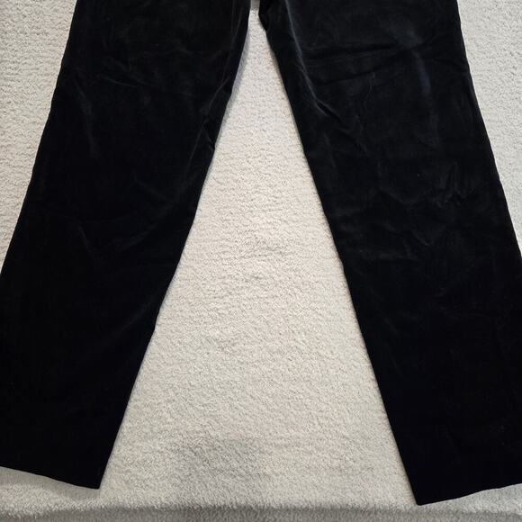 Clothes (real) Saks 5th Ave Black Velvet Pants Women's Size 12 High Waist NWT - Picture 12 of 12